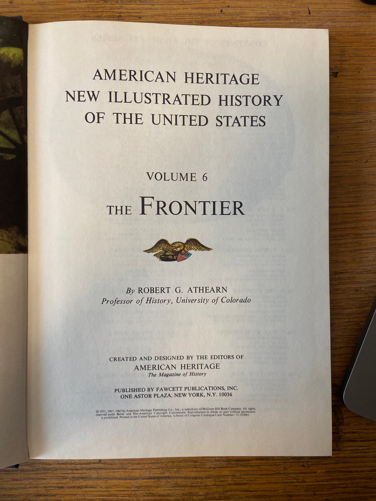 Book, USA, History, Robert G. Athearn, American Heritage New Illustrated History of the United States of America, Vol. 6, The Frontier, Inside view