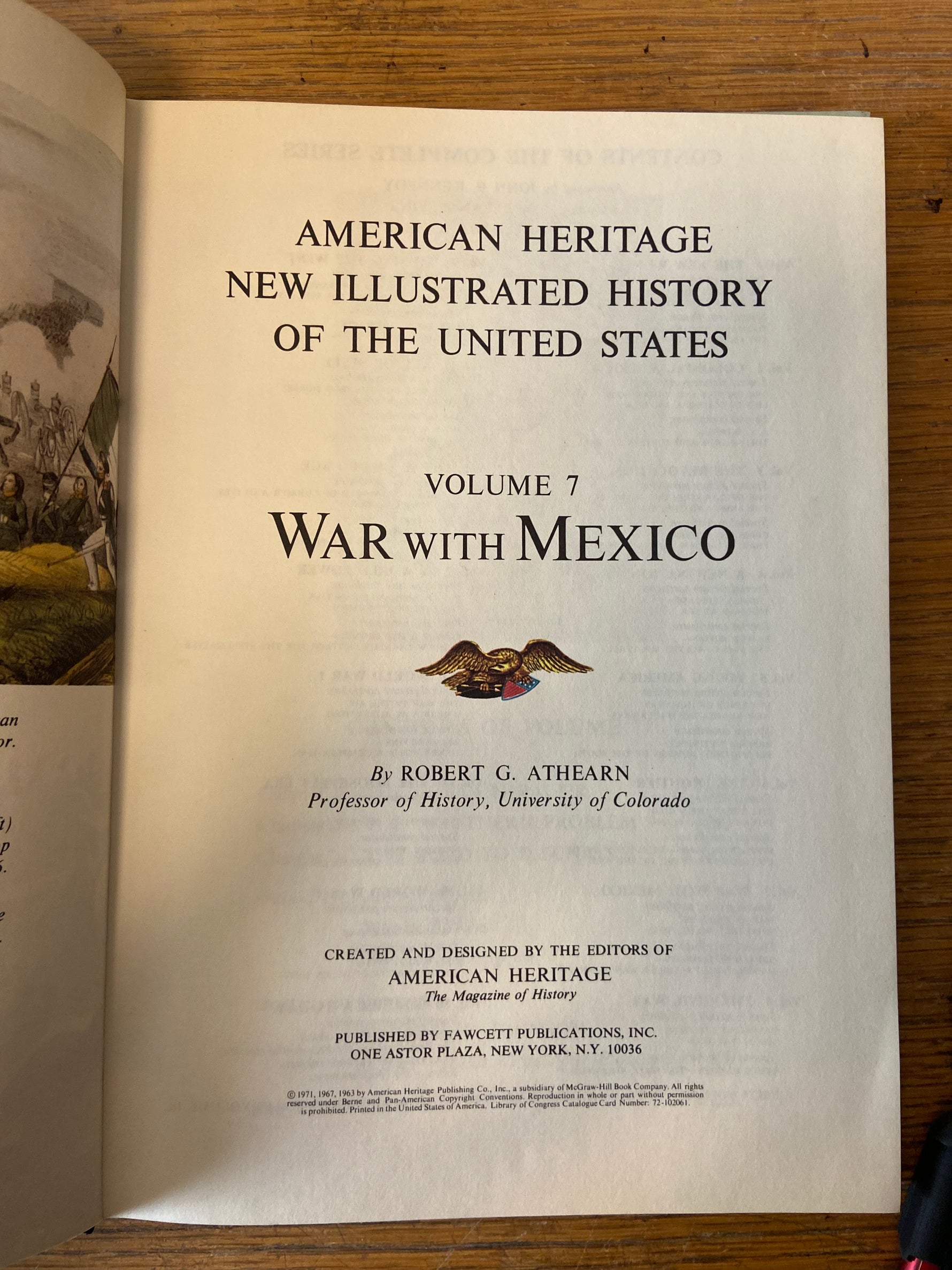 Book, USA, History, Robert G. Athearn, American Heritage New Illustrated History of the United States of America, Vol. 7, War with Mexico, Inside view