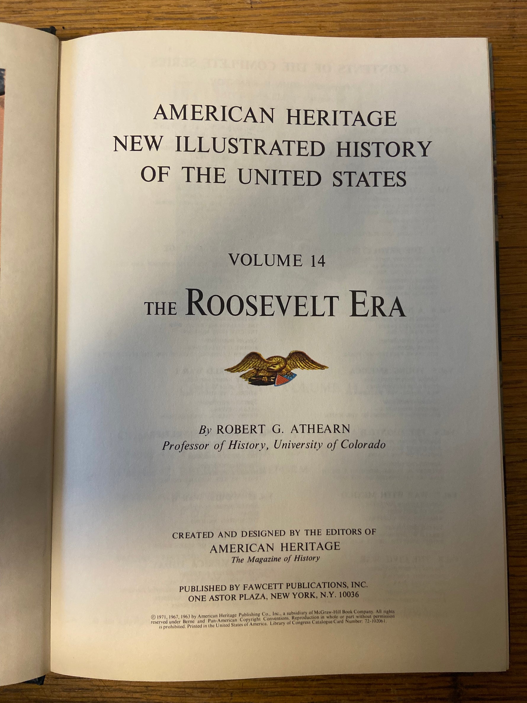 Book, USA, History, Robert G. Athearn, American Heritage New Illustrated History of the United States of America, Vol. 14, The Roosevelt Era, Inside view