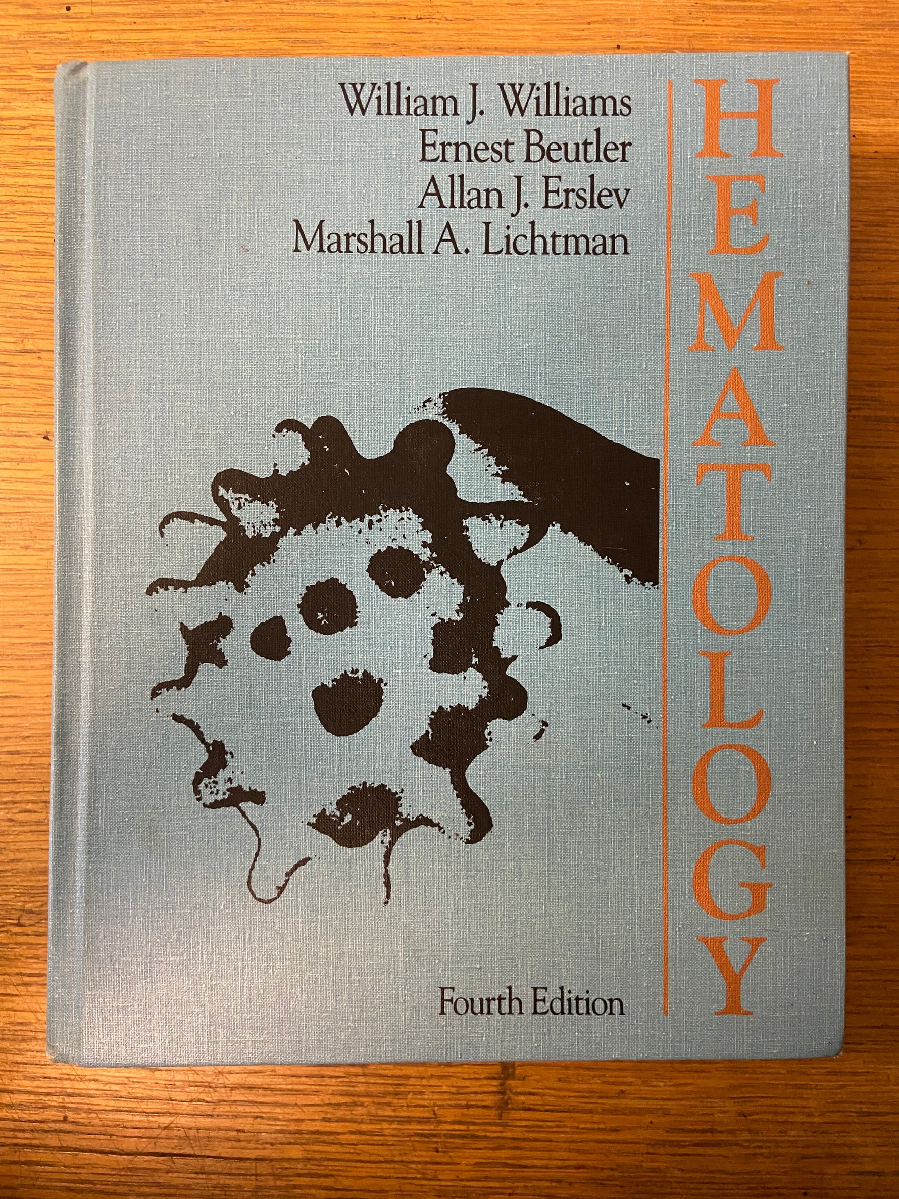 Book, Health, Education, William J. Williams et al., Hematology, Fourth Edition, Front view