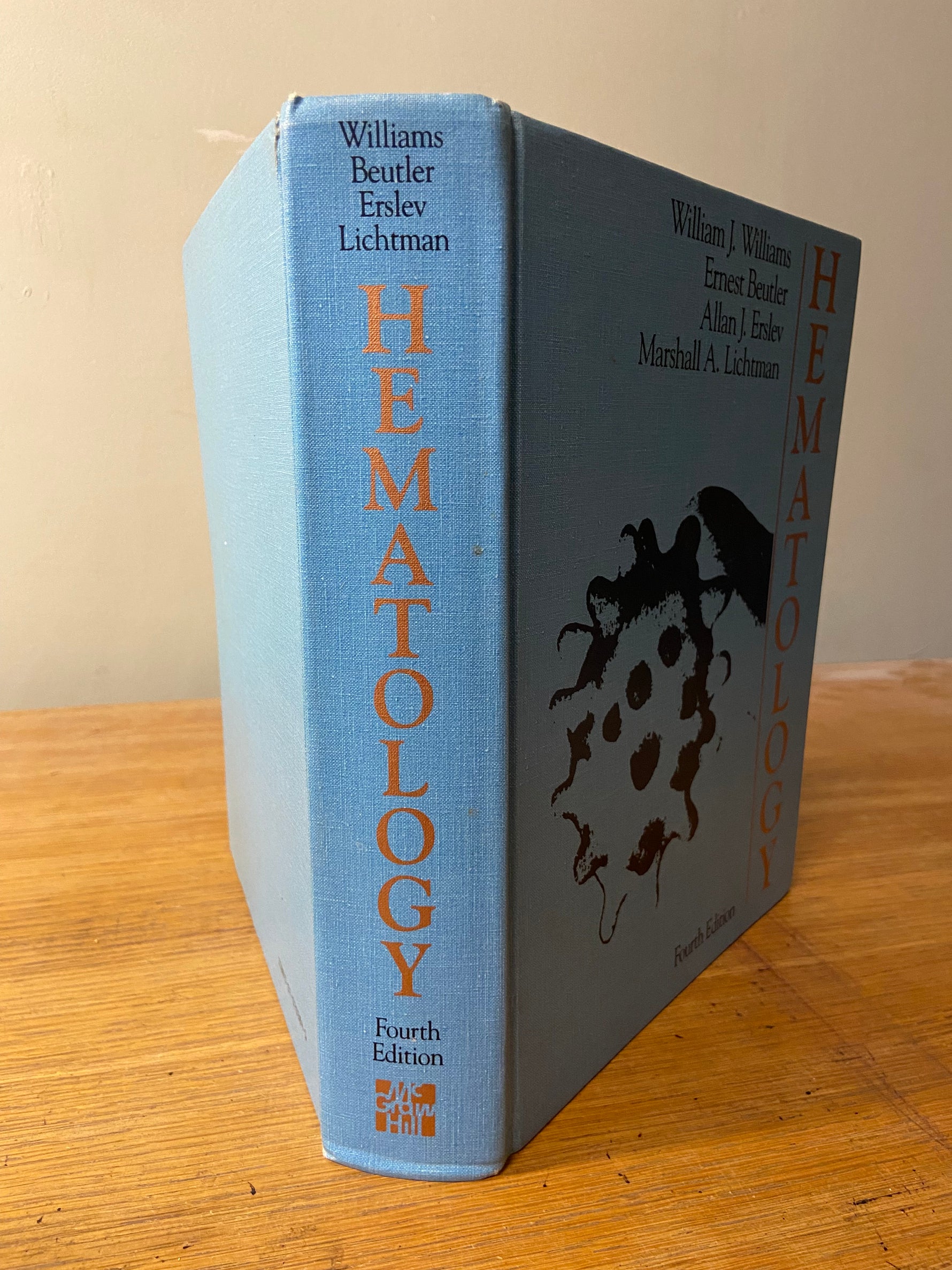 Book, Health, Education, William J. Williams et al., Hematology, Fourth Edition, Spine view