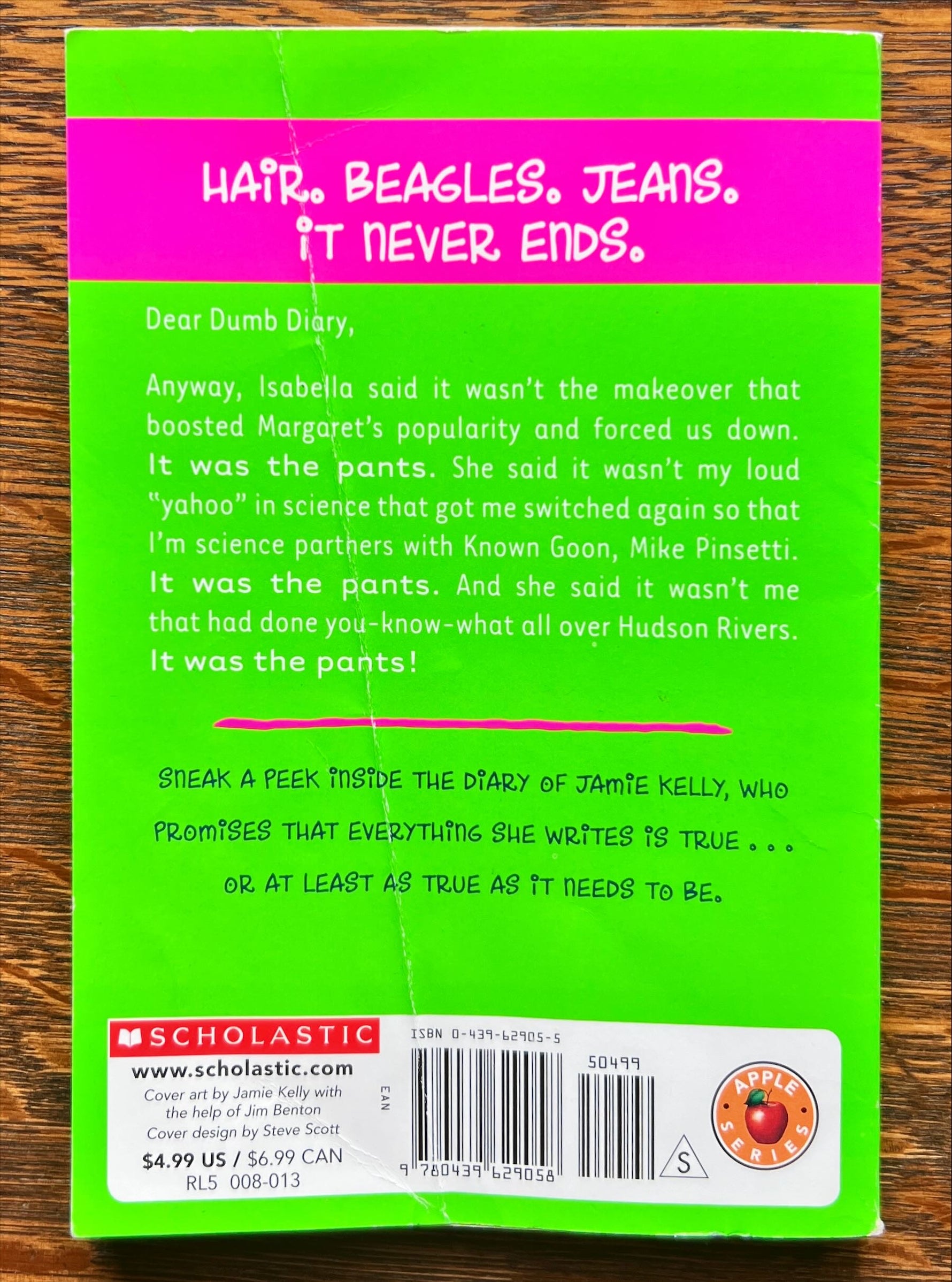 Book, Children, Jamie Kelly, Dear Dumb Diary, My Pants are haunted (No. 2), Back view
