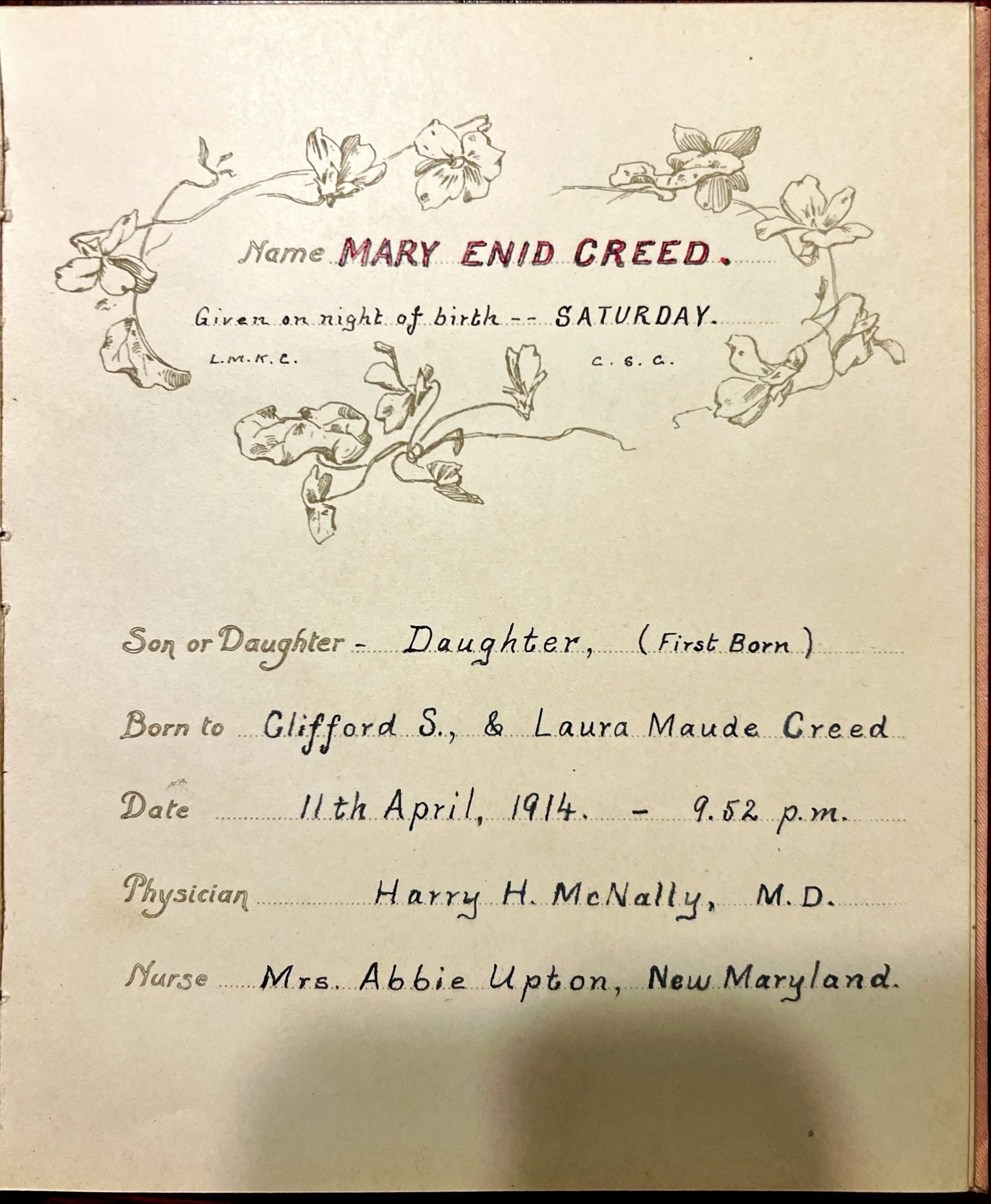 Book, History, E.P. Dutton & Co., Our Baby’s History, Inside view