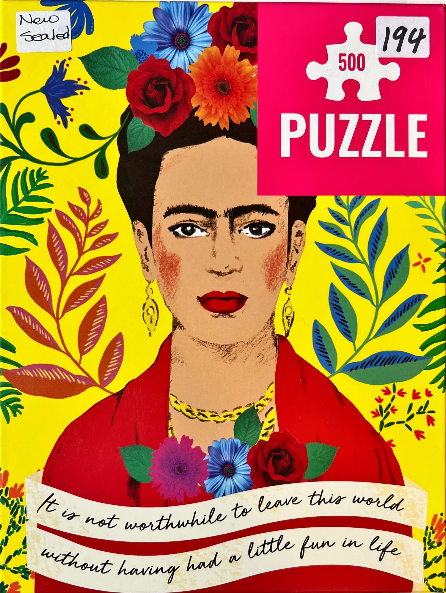 Game, Puzzle, Board game, Frida Kalho Puzzle 500 pcs. Includes Poster. New-Sealed, Front view