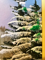Oil painting, Winterscape Buthe, Damge view