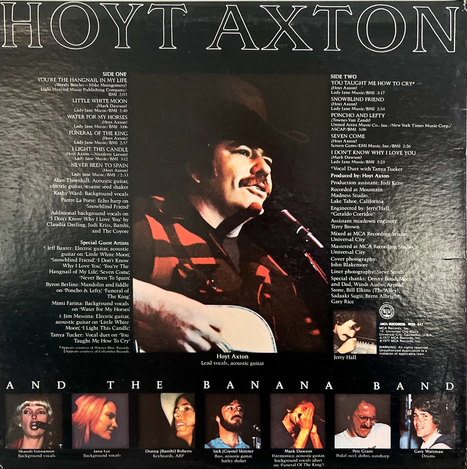 Vinyl record, Country Hoyt Axton, Back view