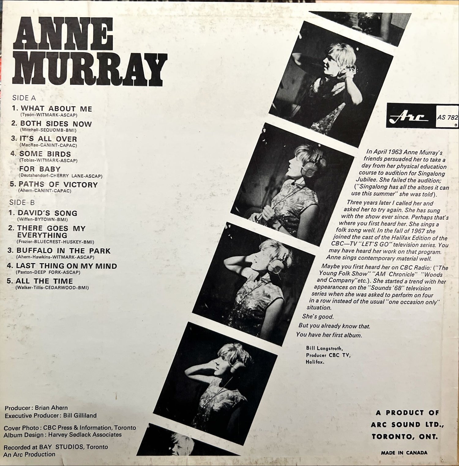 Vinyl record, Pop Anne Murray, Back view