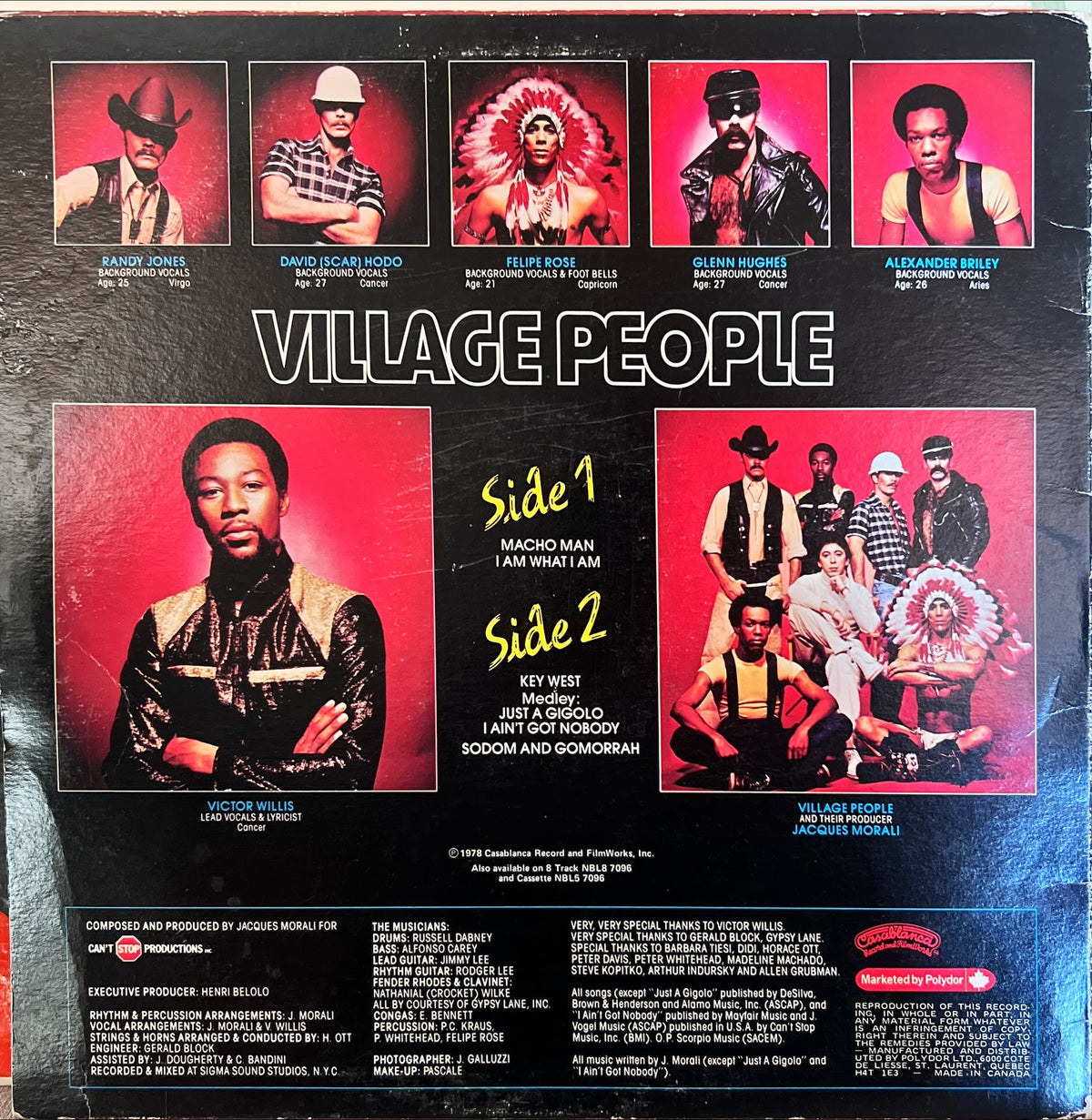 Vinyl record, Funk Village People, Back view
