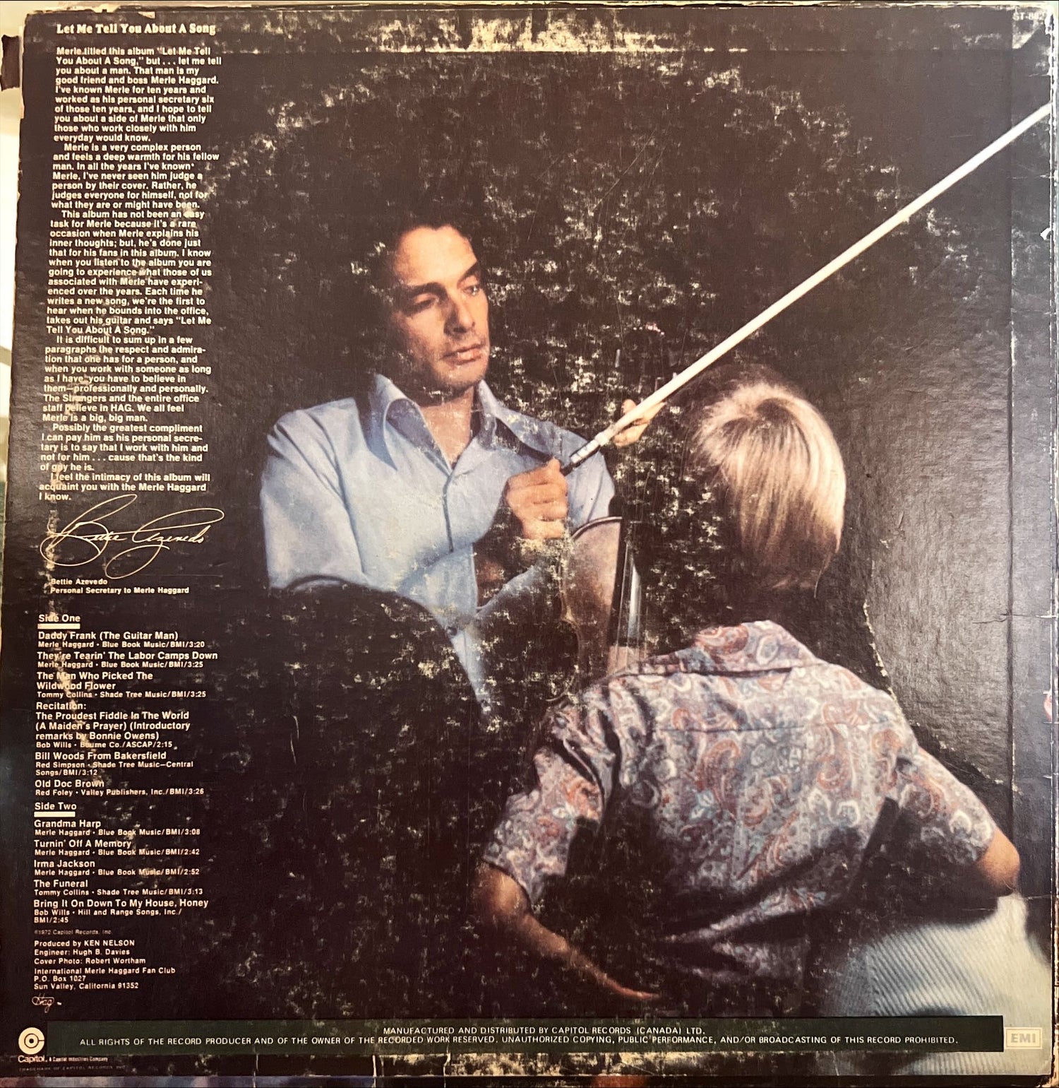 Vinyl record, Country Merle Haggard and The Strangers, Back view