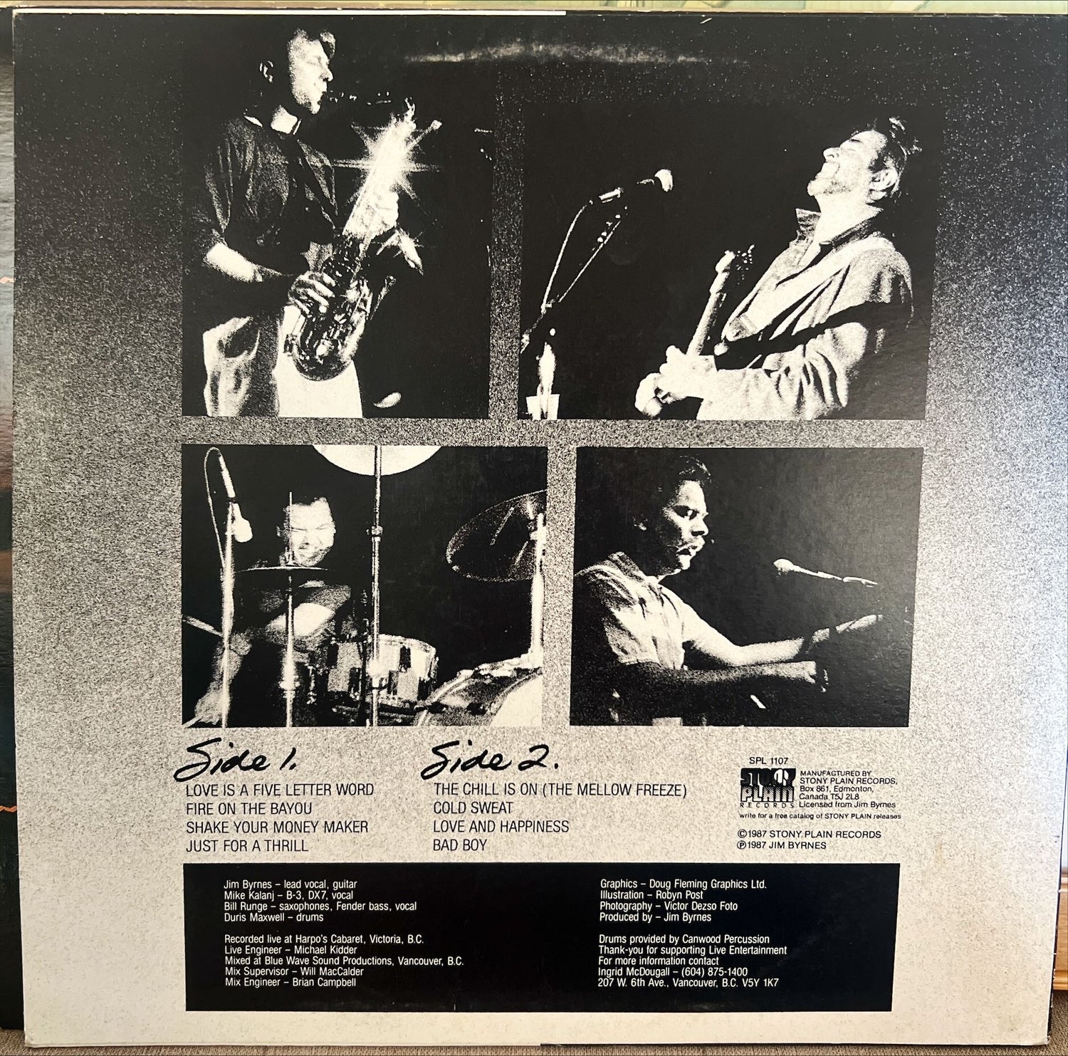 Vinyl record, Blues Jim Byrnes, Back view