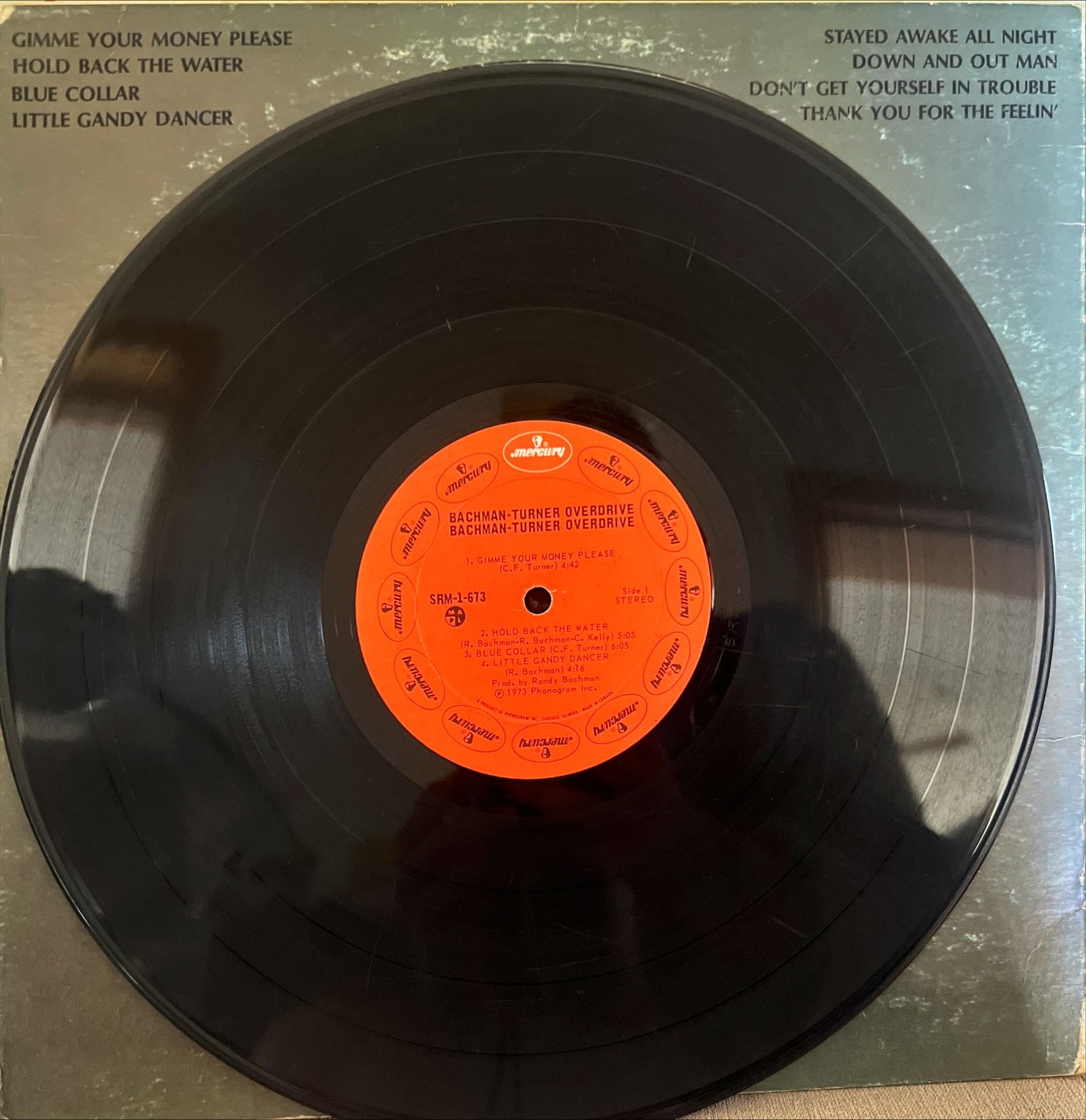 Vinyl record, Rock Bachman-Turner Overdrive, Side view