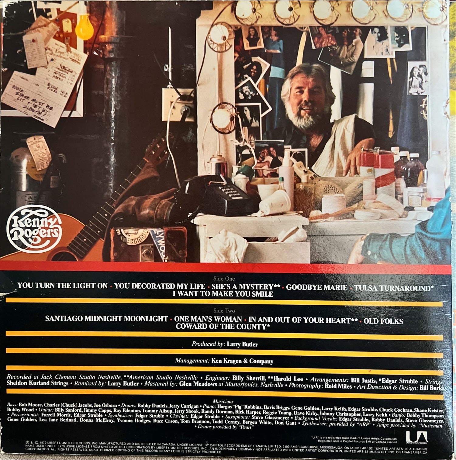 Vinyl record, Country Kenny Rogers, Back view