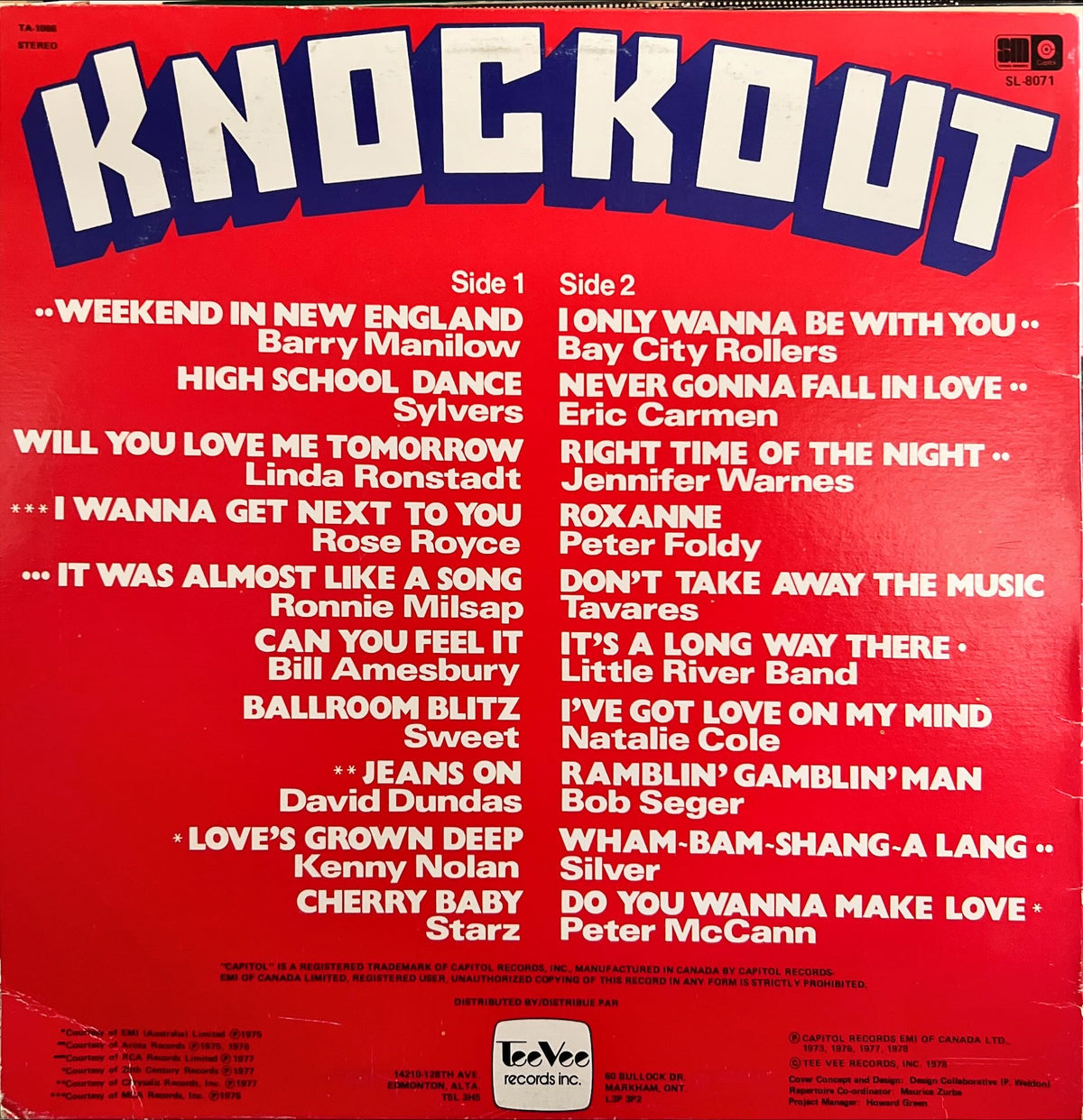 Vinyl record, Rock Various Artists, Back view