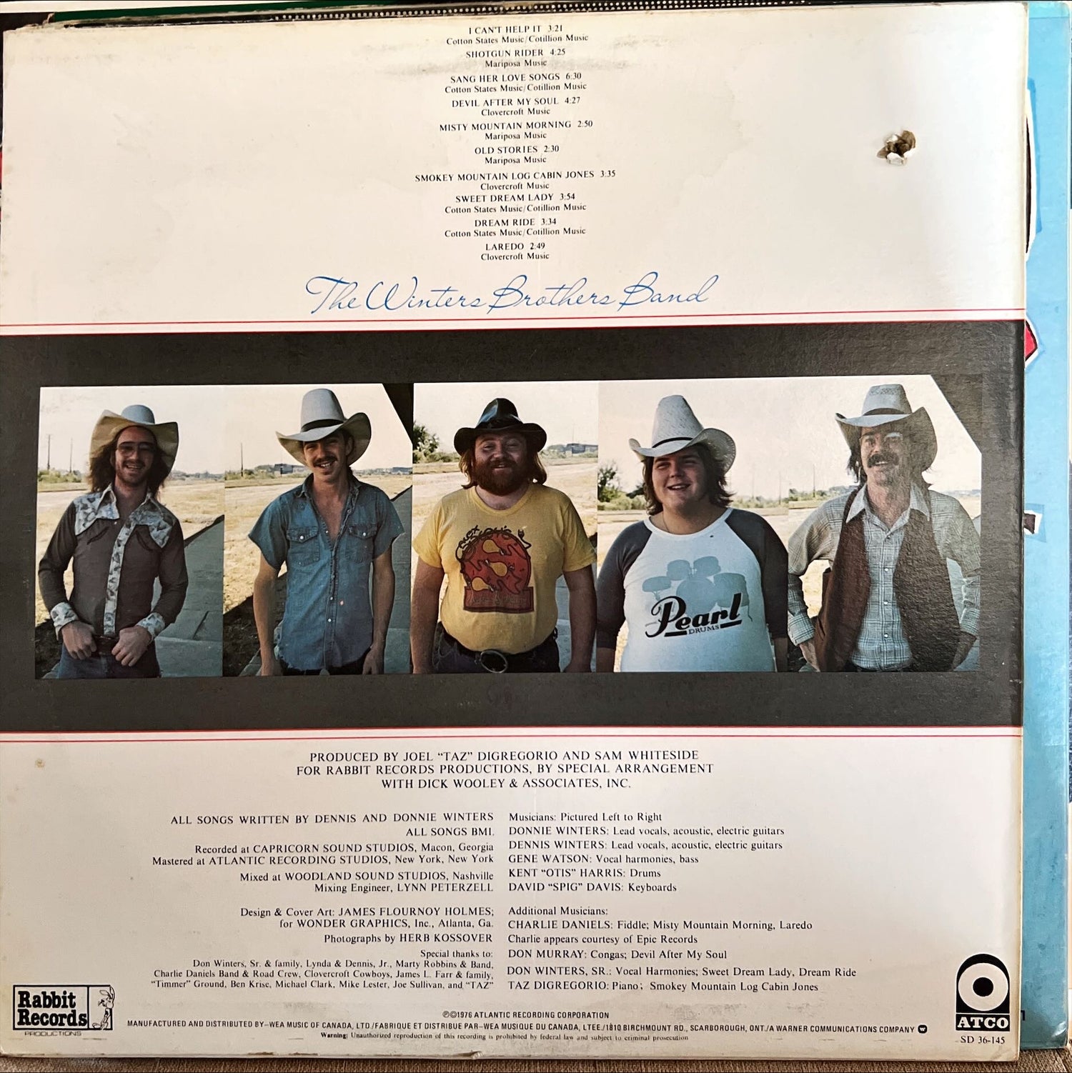 Vinyl record, Country The Winter Brothers Band, Back view