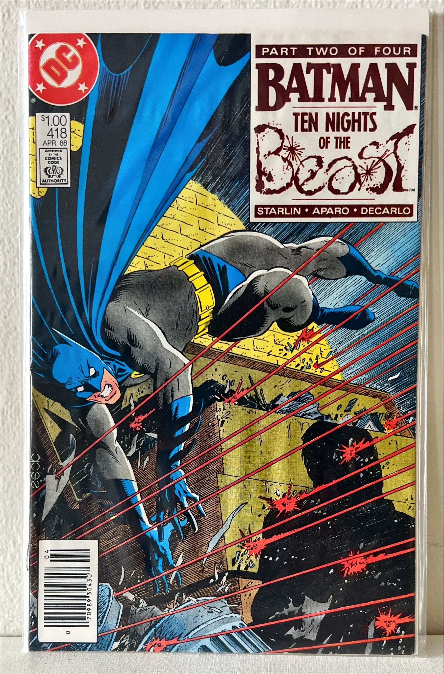 Comic, Collectibles, Starlin, Aparo, Decarlo, Batman Ten Nights of the Beast part 2 of 4, Front view