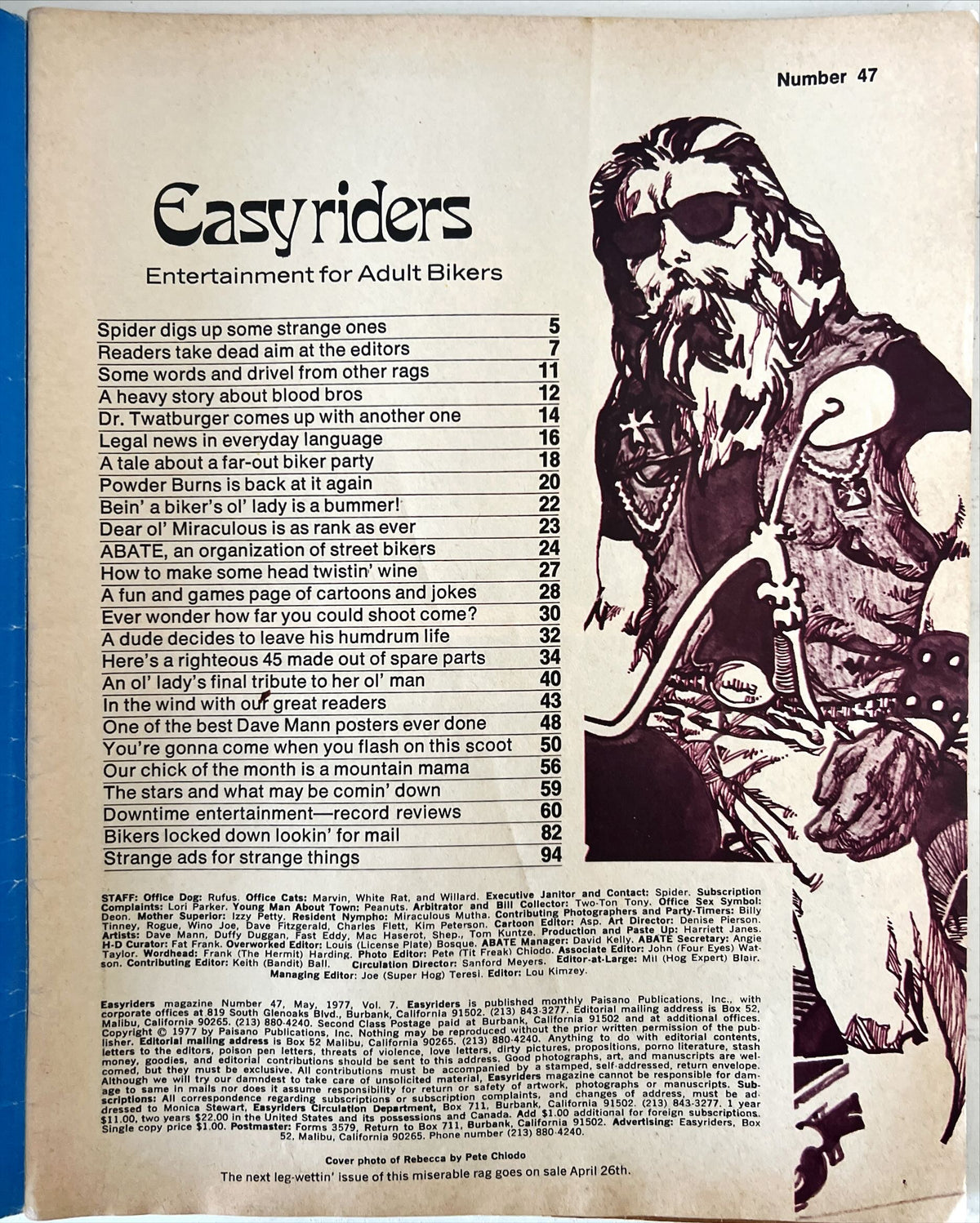 Magazine, Adult, , Easy Riders, No. 47, Vol. 7, May 1977, Inside view