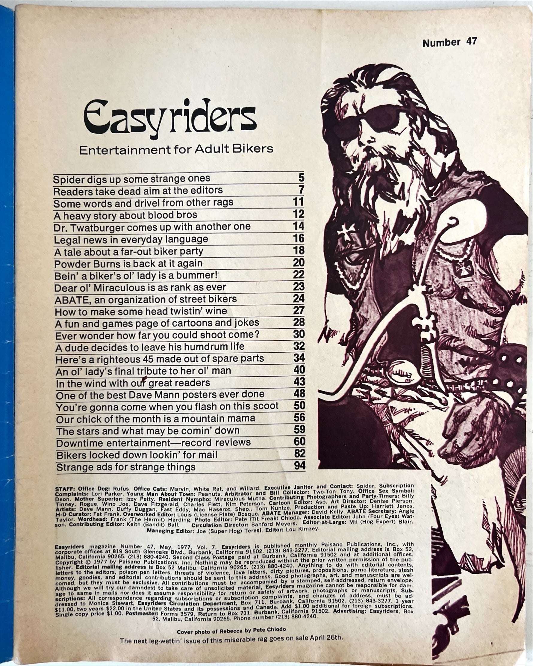 Magazine, Adult, , Easy Riders, No. 47, Vol. 7, May 1977, Inside view