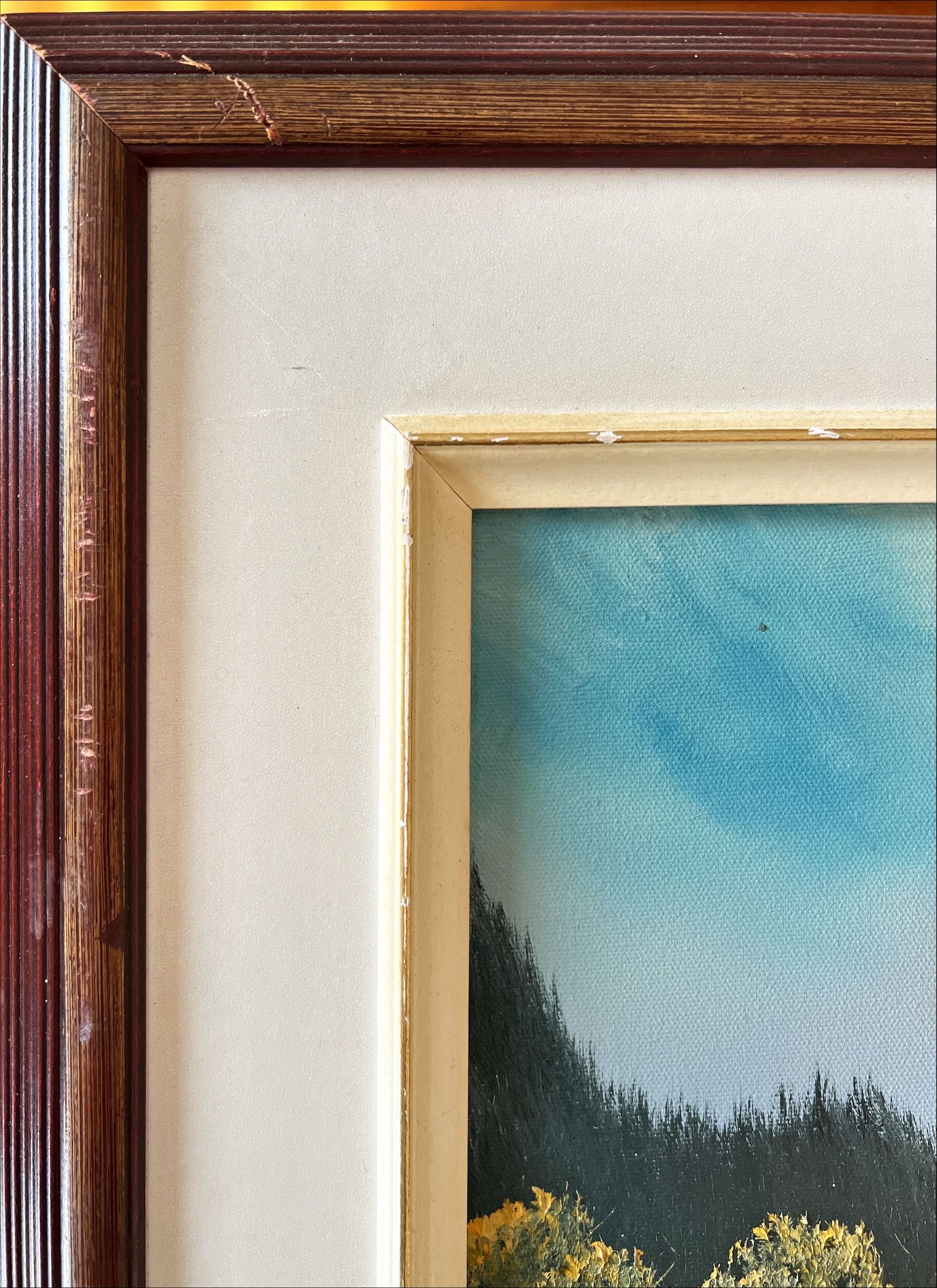 Mixed Media painting, Landscape Stephanie Prouha, Damage view
