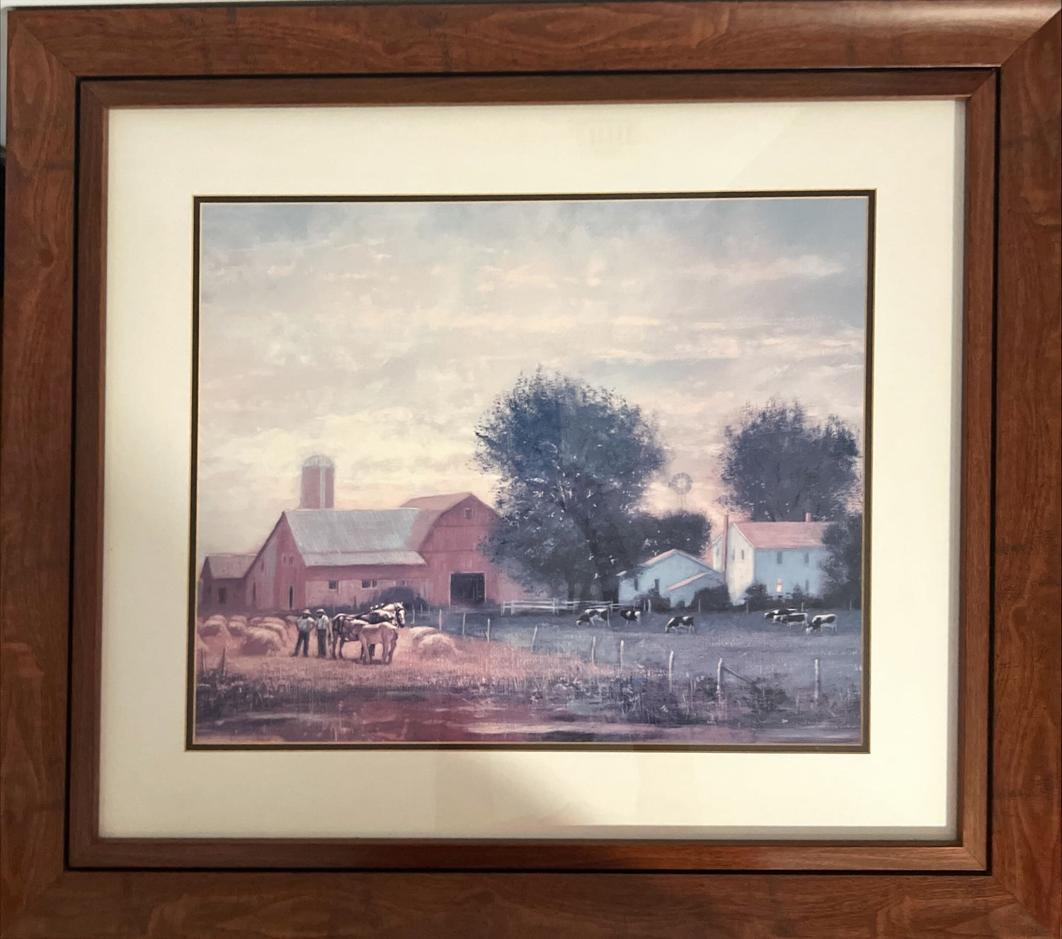 Print, Landscape, Farm, Unknown Artist, Front view