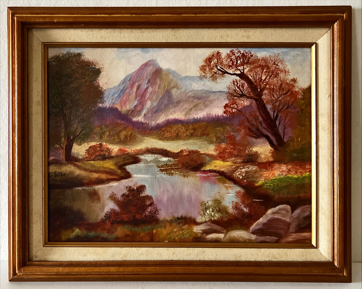 Mixed Media painting, Landscape G. Silke, Front view