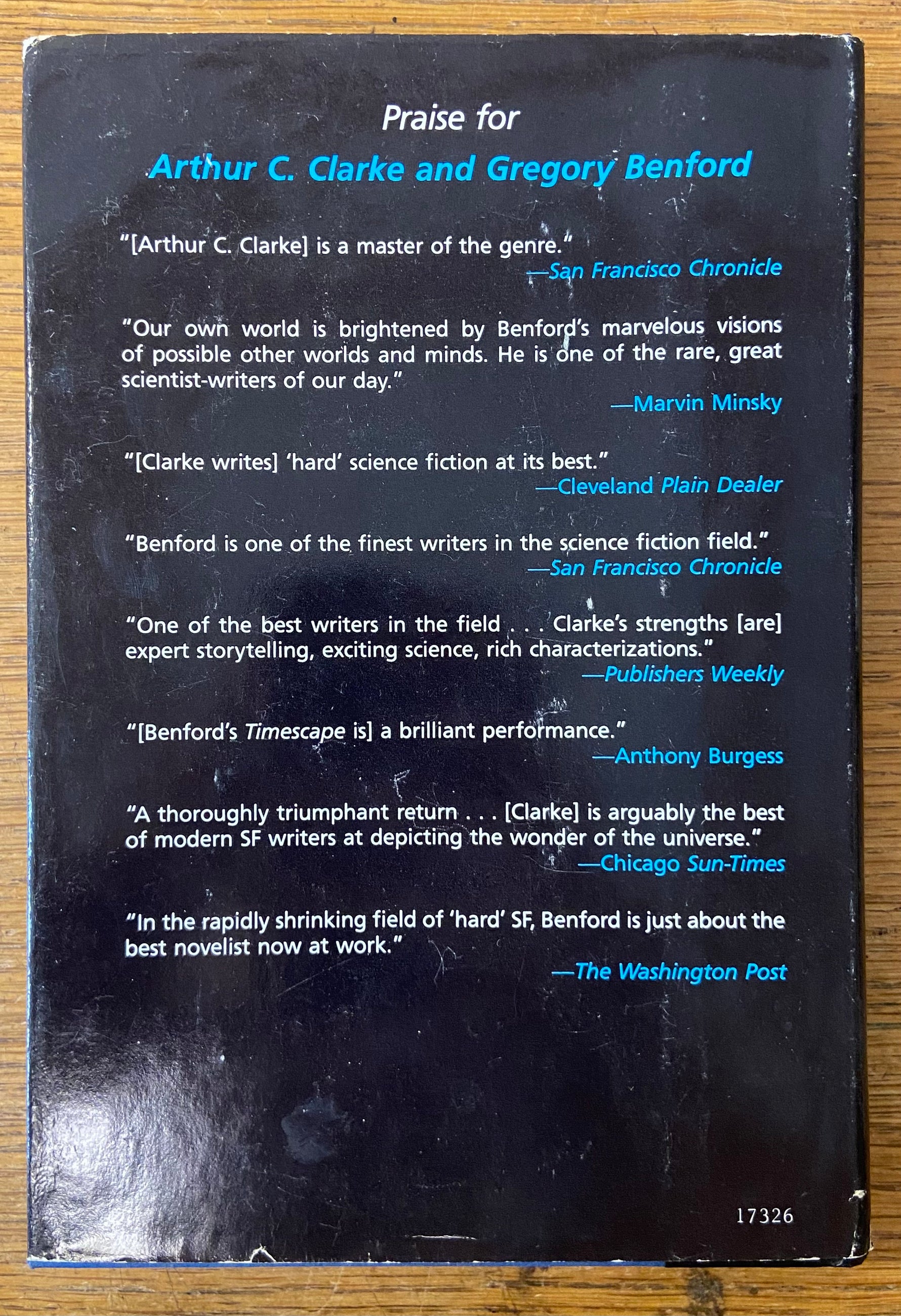 Book, Fiction, Arthur C. Clarke and Gregory Benford, Beyond the Fall of Night, Back view