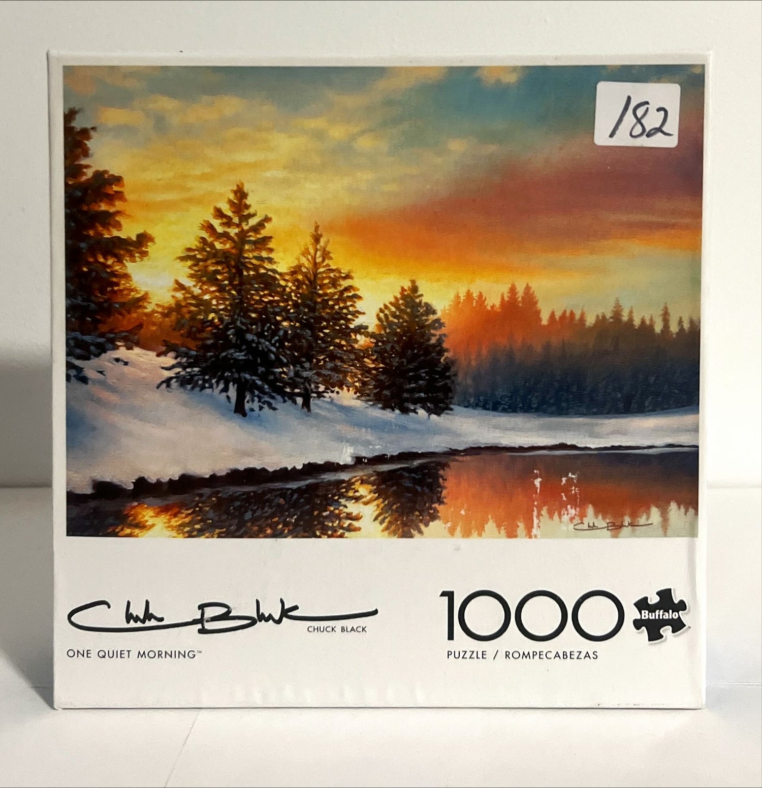 Game, Puzzle, Board game, 1000 Piece Puzzle with Art by Chuck Black “One Quiet Morning”, Chuck Black, Top view