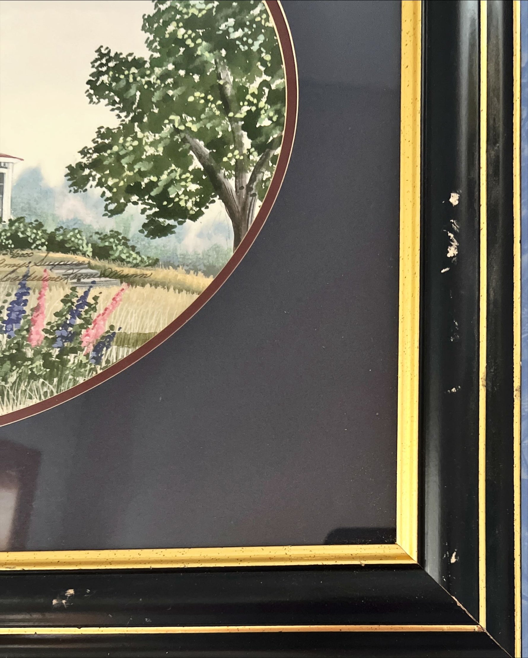  painting, Genre Scene Catherine Karnes Munn, Damage view