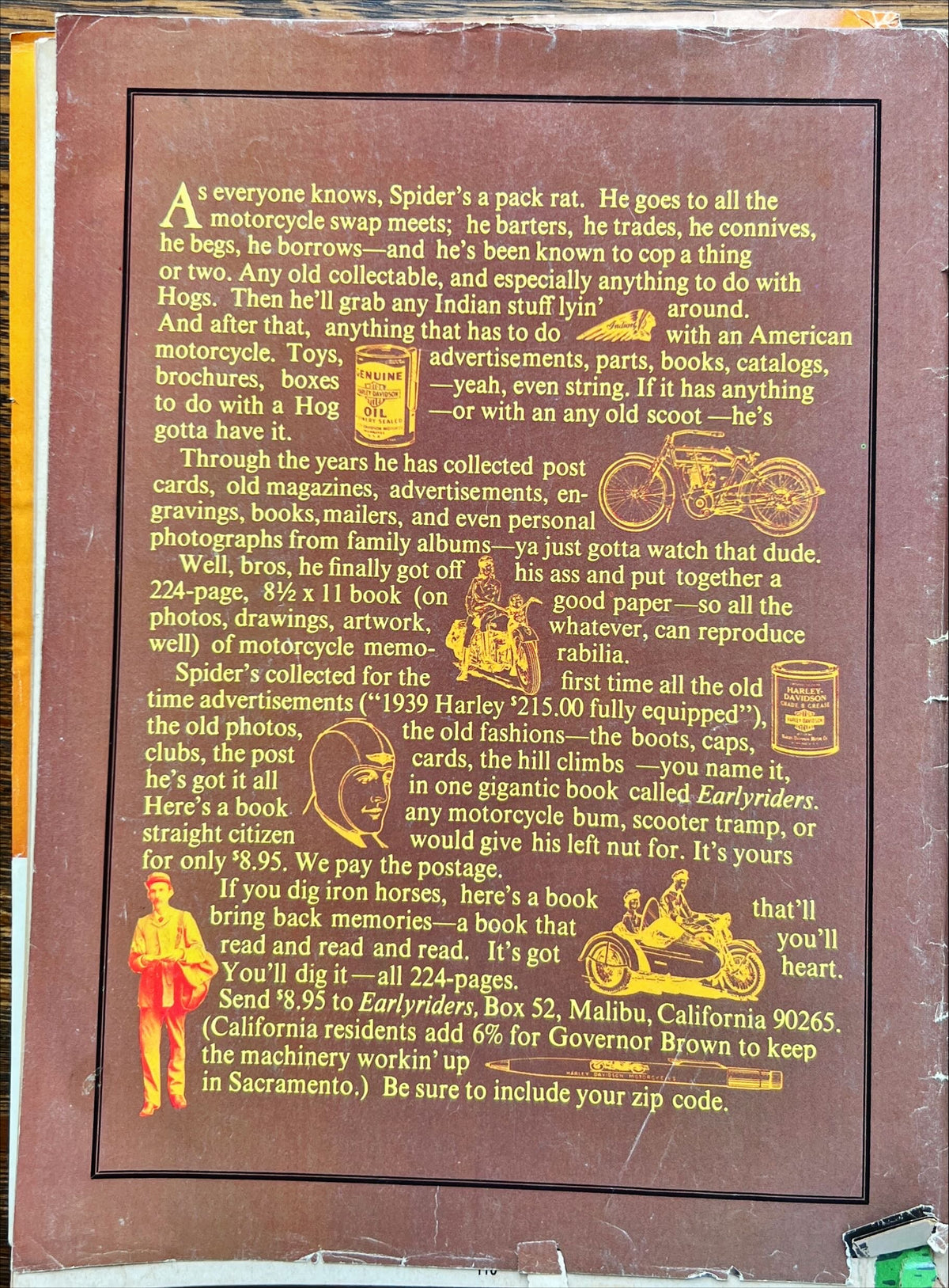 Magazine, Adult, , Easy Riders, No. 54, Vol. 7, December 1977, Back view