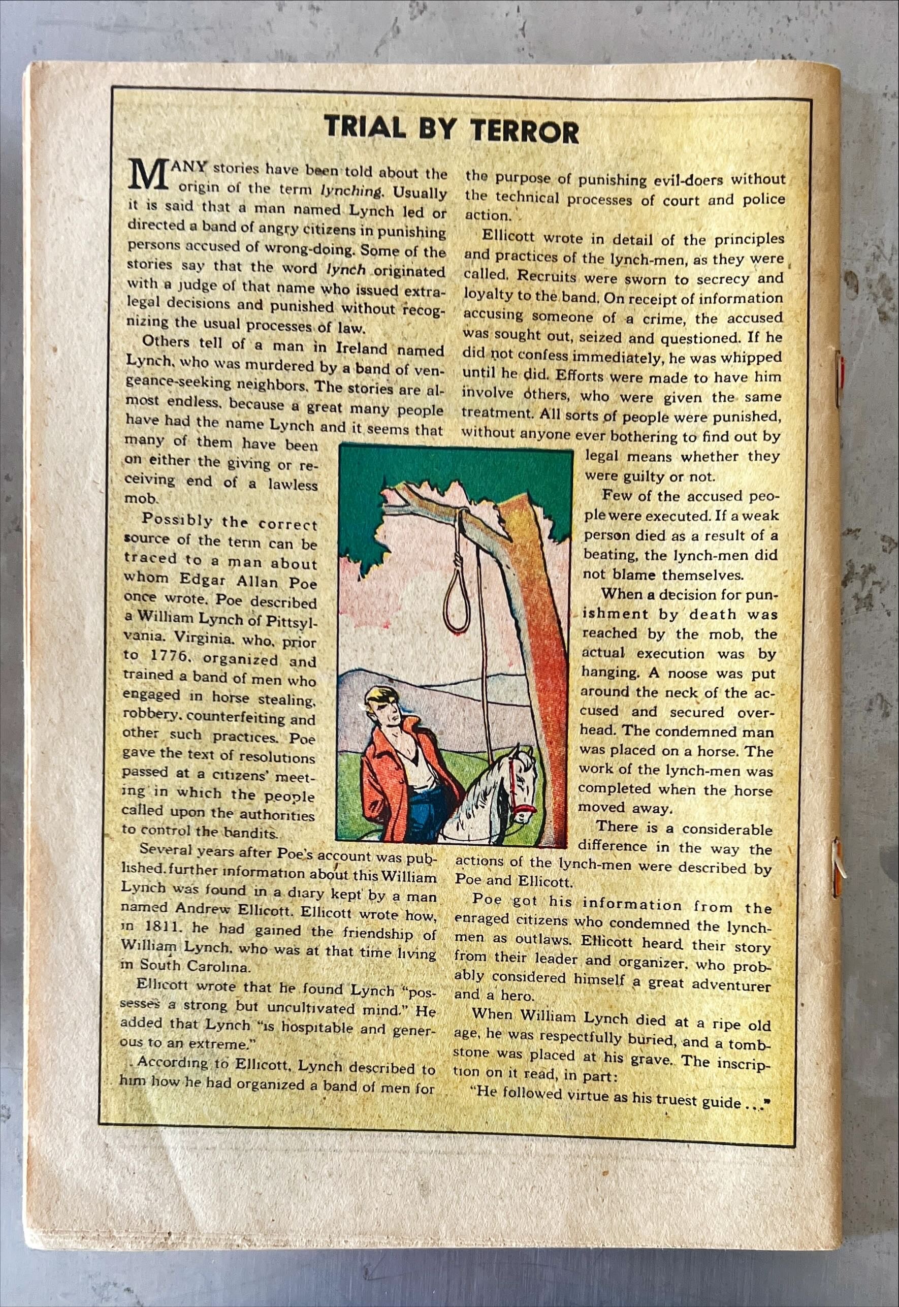 Comic, Collectibles, Walter Van Tilburg Clark, The Ox-Bow Incident (Comics Illustrated) – Missing Cover, Back view