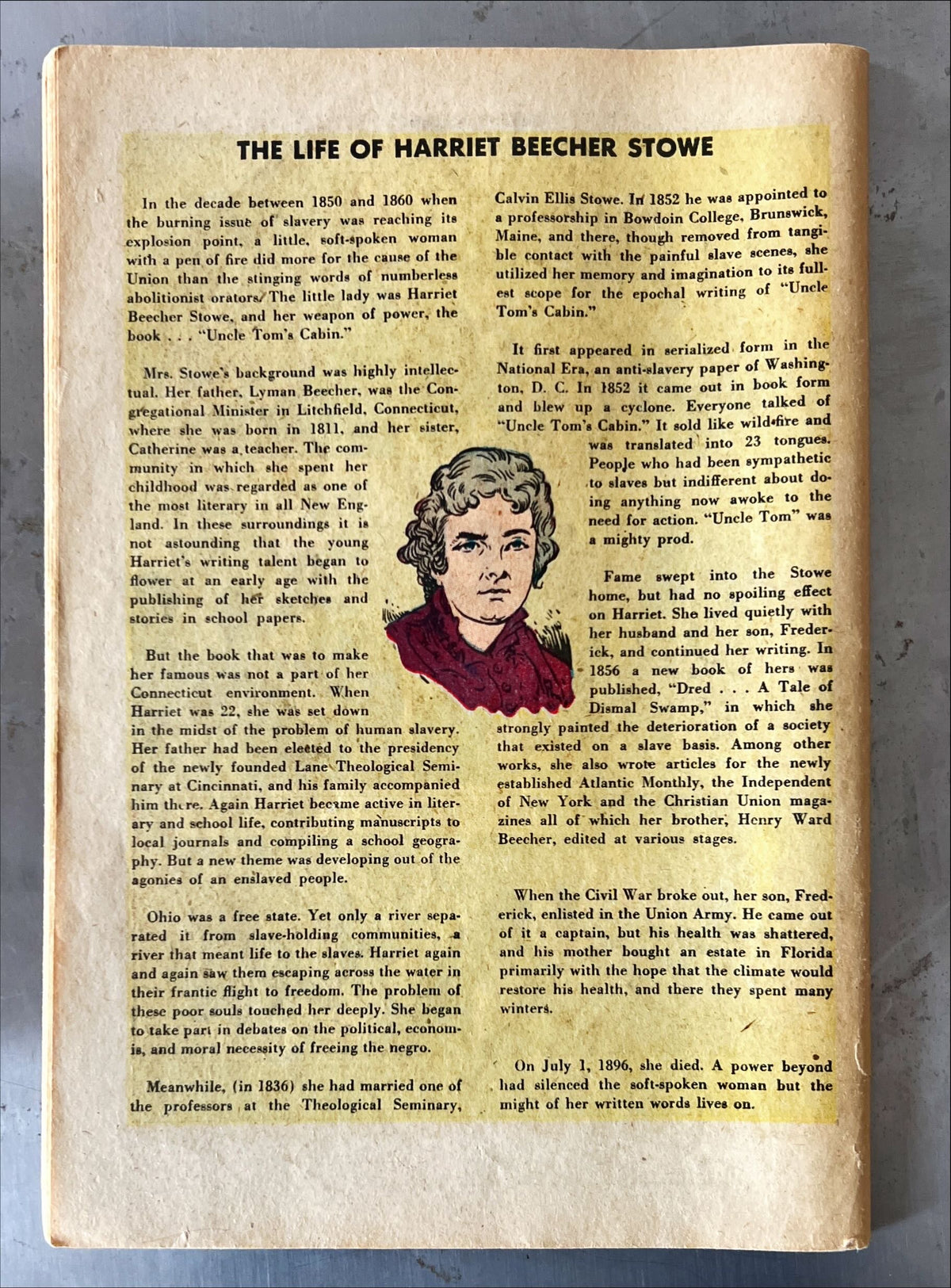Comic, Collectibles, Harriet Beecher Stowe, Uncle Tom’s Cabin (Comics Illustrated), Back view
