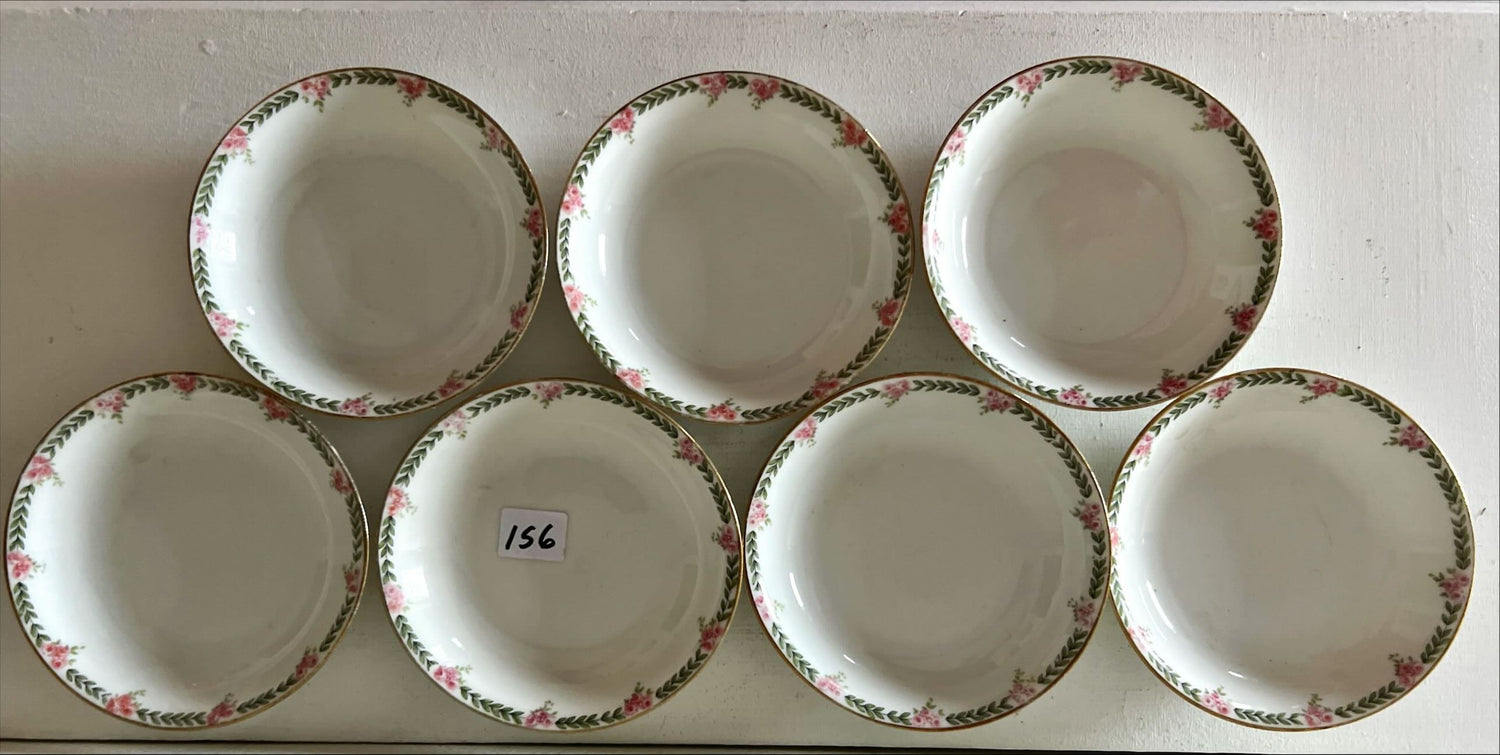 Home, Kitchenware, Set of 7 Limoges 5 Inch Saucers, Limoges, Front view