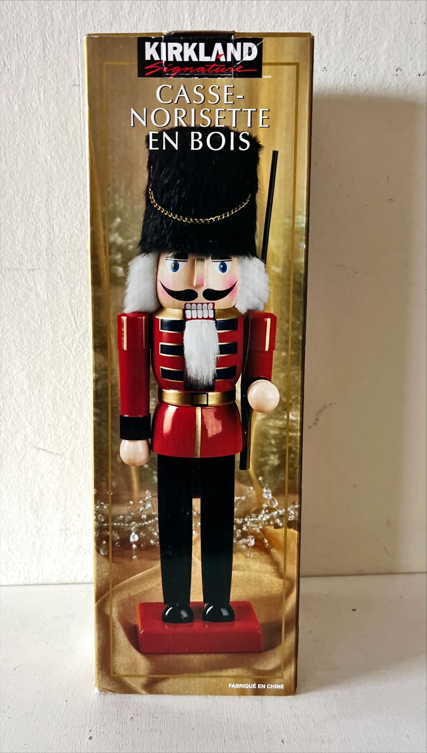 Home, Figurine, Wooden Nutcracker in Box, Kirkland Signature, Front view