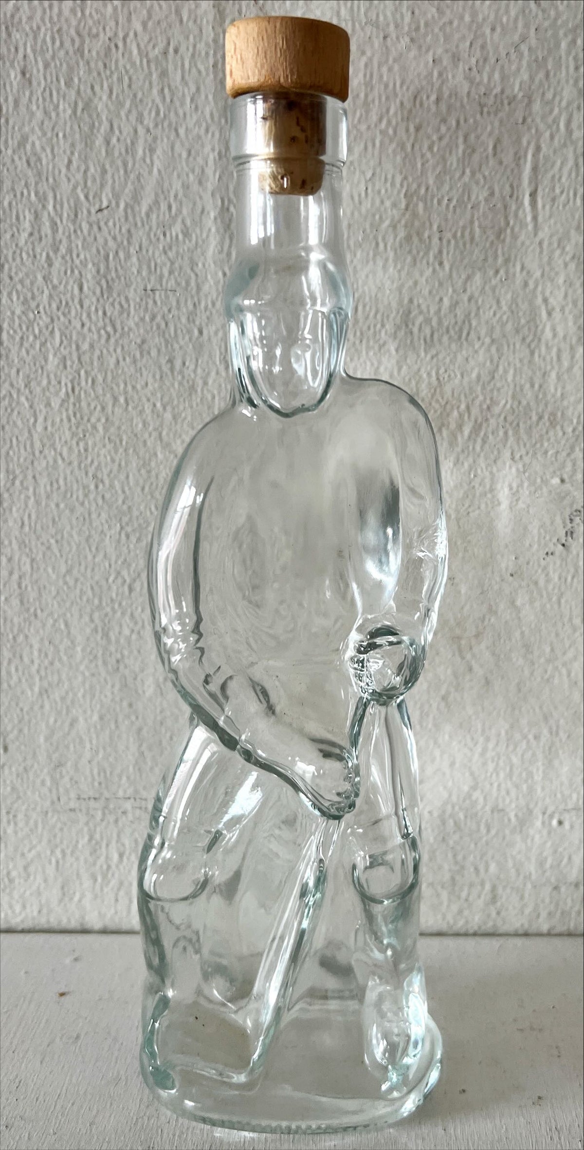 Home, Glassware, Bottle, Fun Unique Hockey Player Bottle with Cork, Front view