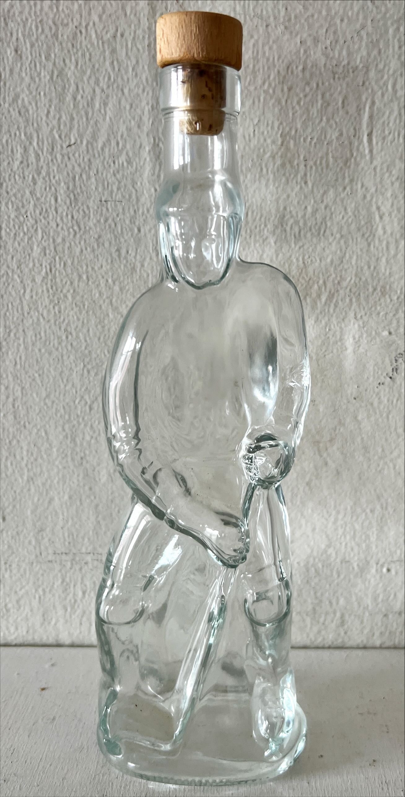 Home, Glassware, Bottle, Fun Unique Hockey Player Bottle with Cork, Front view