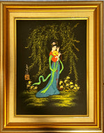 Mixed Media painting, Figures Unknown Artist, Front view