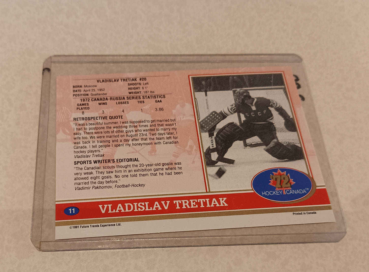 Card, Vladisalav Tretiak USSR 