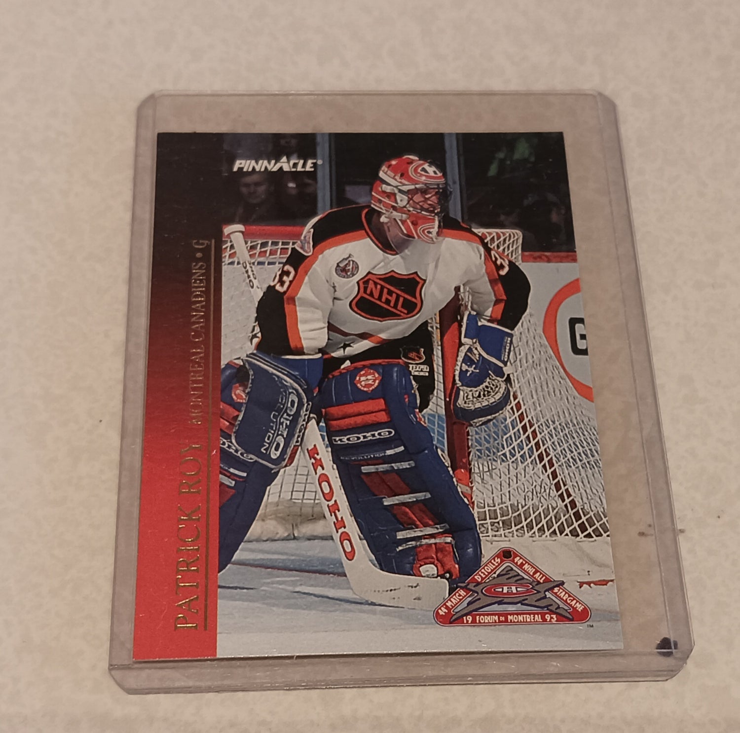 Card, Pinnacle Patrick Roy Hockey Card All Star 