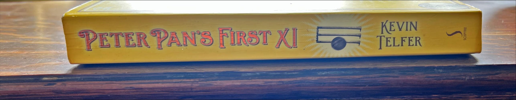 Book, Fiction, Kevin Telfer, Peter Pan’s First XI, Spine view