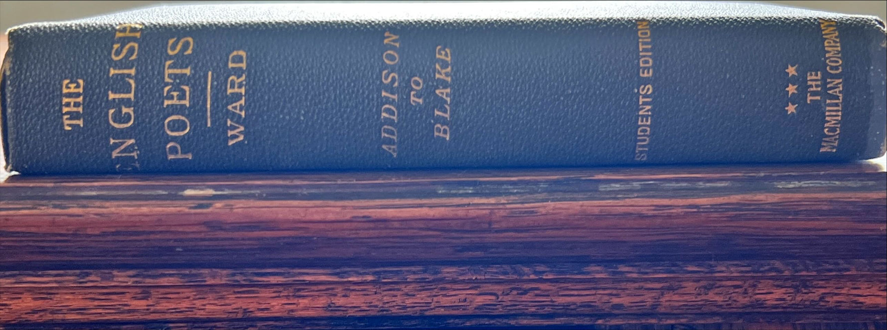 Book, Poetry, Literature, T.H. Ward, The English Poets: Selections with Critical Introductions, Vol III. Addison to Blake, Spine view