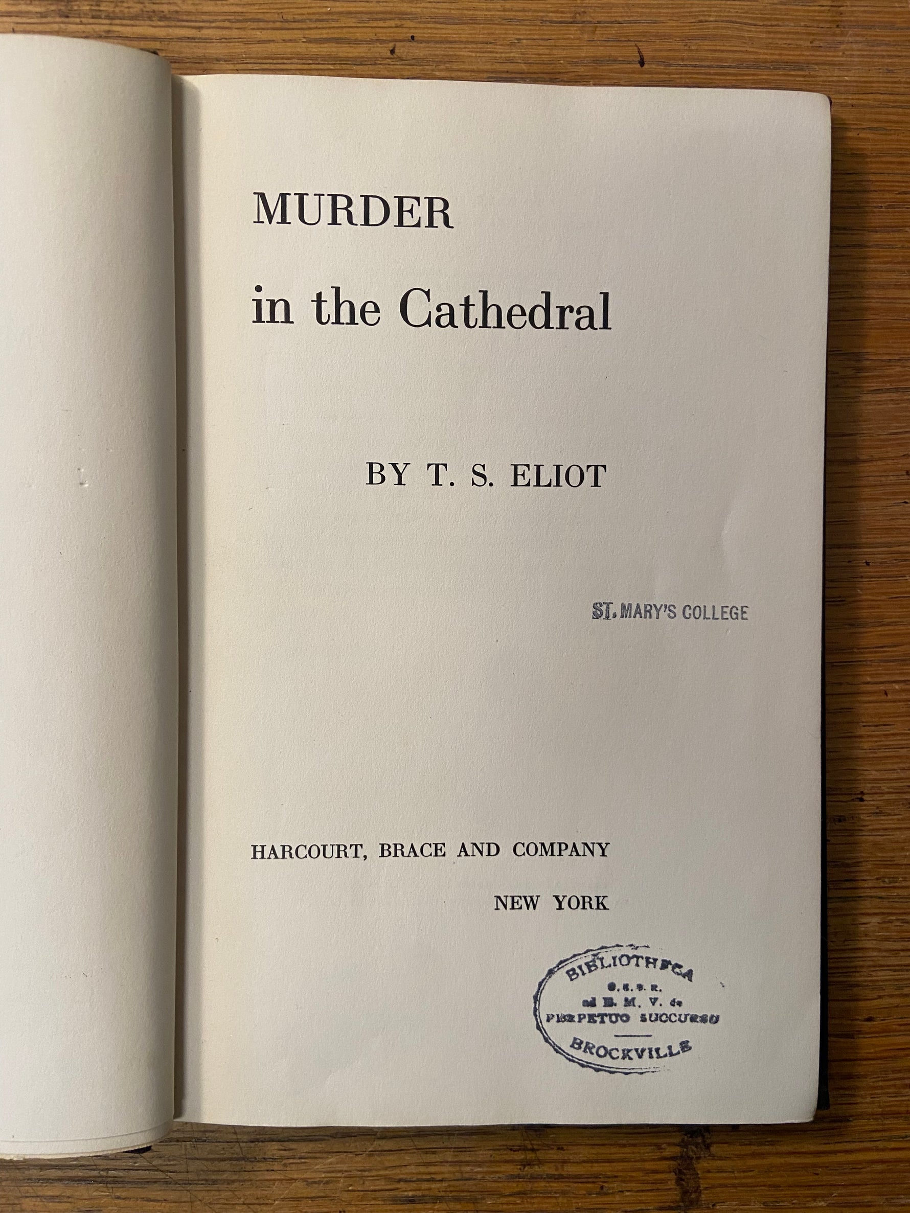 Book, Fiction, T.S. Eliot, Murder in the Cathedral, Inside view