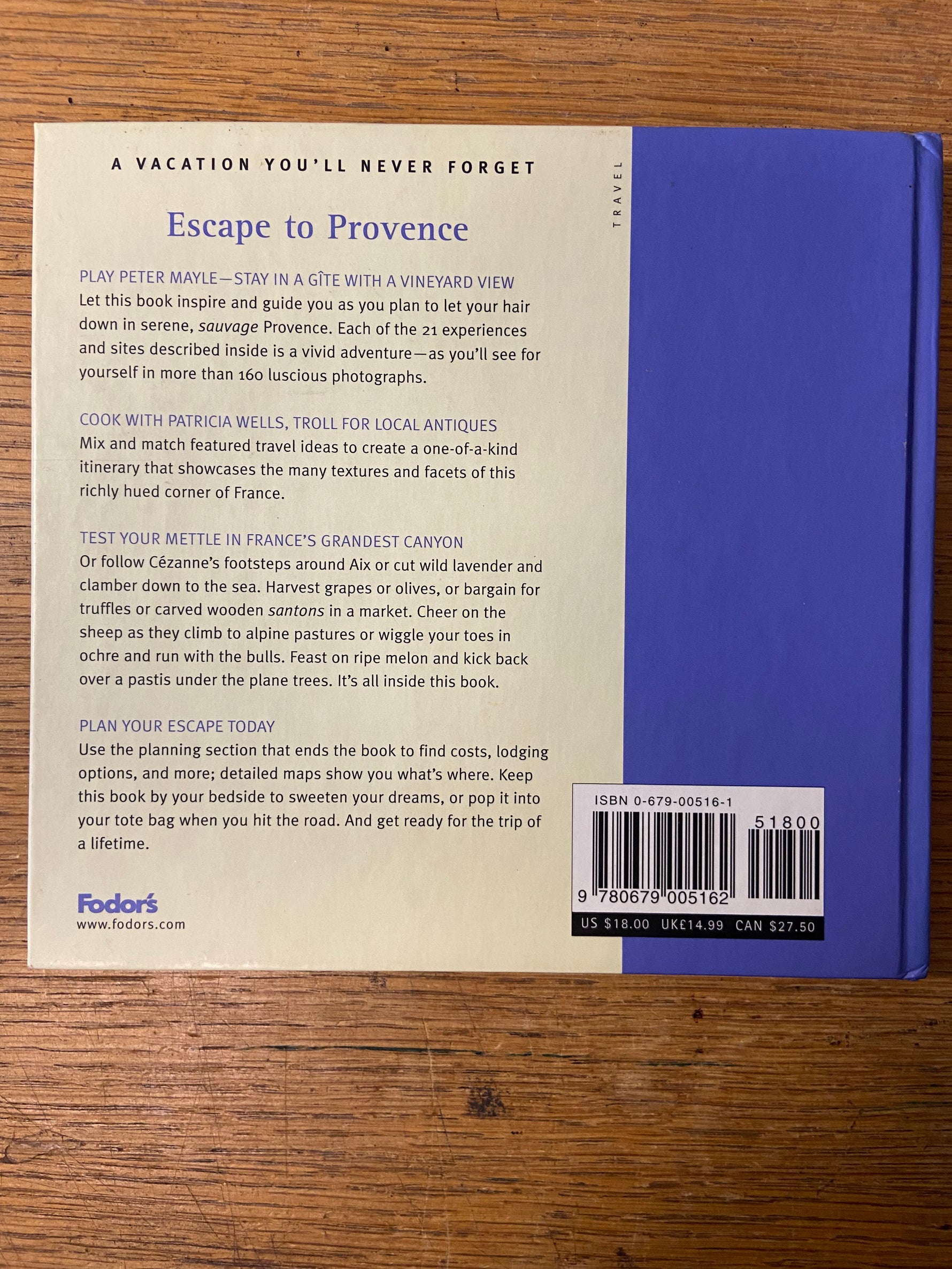 Book, Photography, Travel, Nancy Coons and Owen Franken, Escape to Provence, Back view