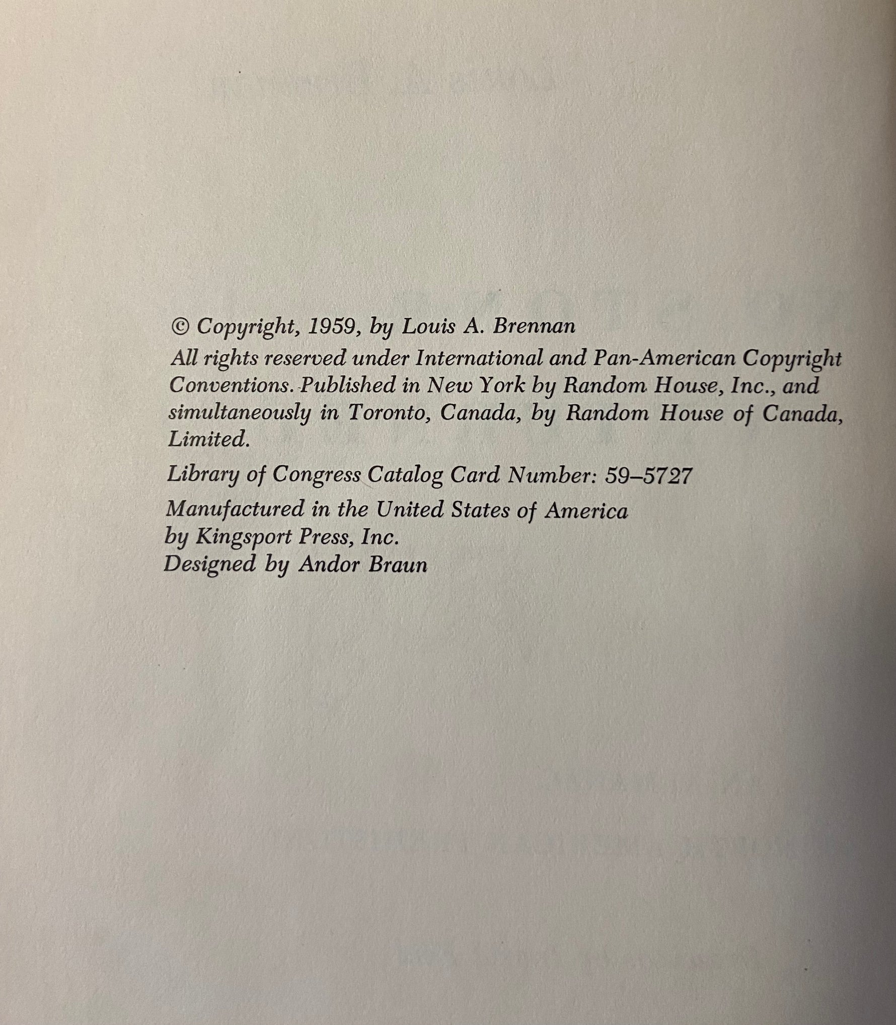 Book, History, Louis A. Brennan, No Stone Unturned: An Almanac of North American Prehistory, Inside view