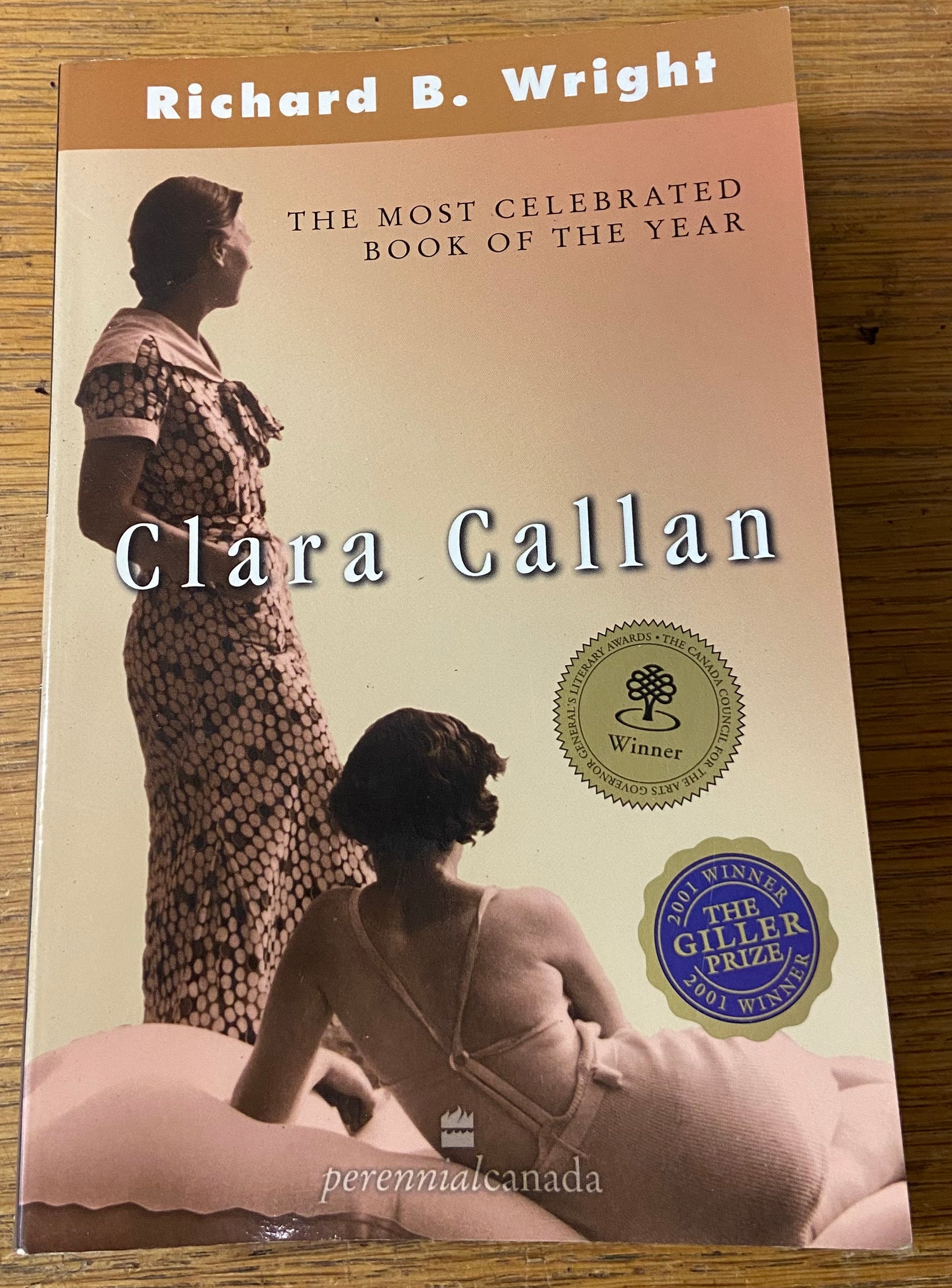 Book, Fiction, Richard B. Wright, Clara Callan, Front view